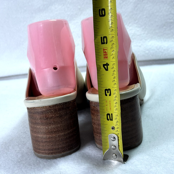 Nisolo Shoes Womens 8.5 Leather All-Day Heeled Mule in Bone - Picture 3 of 10